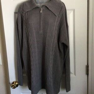 Style & Co Men's Gray Half-Zip Cable Knit Sweater